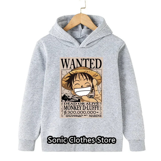 Sweat One Piece Enfant – Hoodie Luffy Chaud Automne Garçon Fille