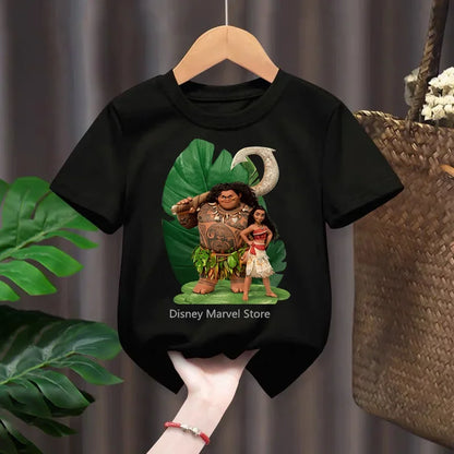 T-shirt Disney Moana pour enfants, vêtements pour enfants, dessins animés pour enfants, tenues décontractées pour garçons et filles, t-shirt pour adolescents, nouveau