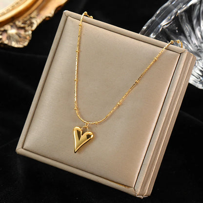 Set Bijoux Cœur Femme – Collier, Bracelet & Boucles Plaqué Or 18K