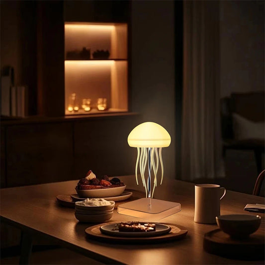 Lampe Méduse LED 🪼 – veilleuse rotative à commande vocale