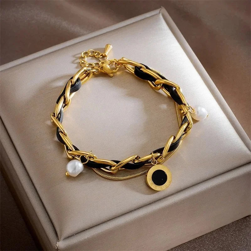 Bracelets chic avec pendentif– Acier Titane
