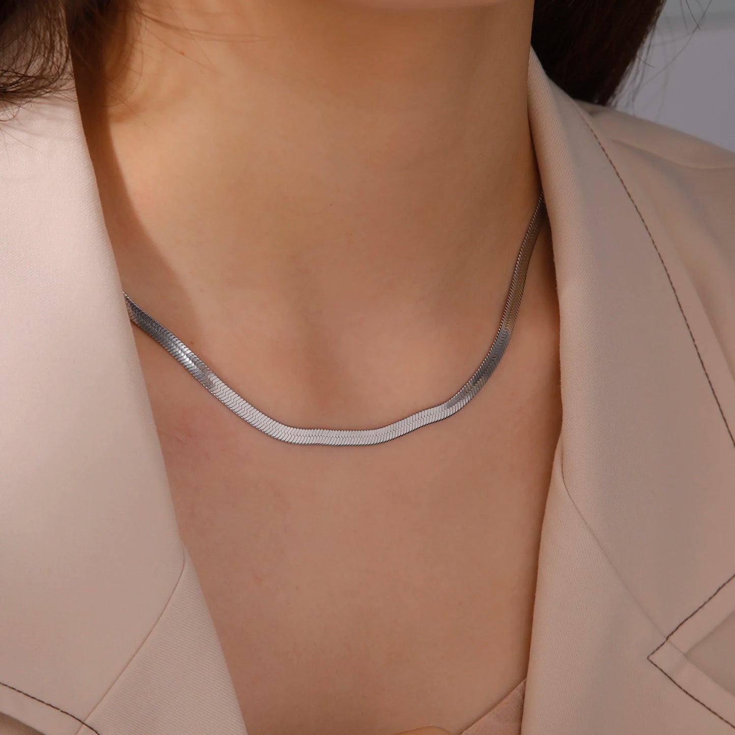 Collier Chaîne Serpent Acier Inoxydable – Plaqué Or Unisexe