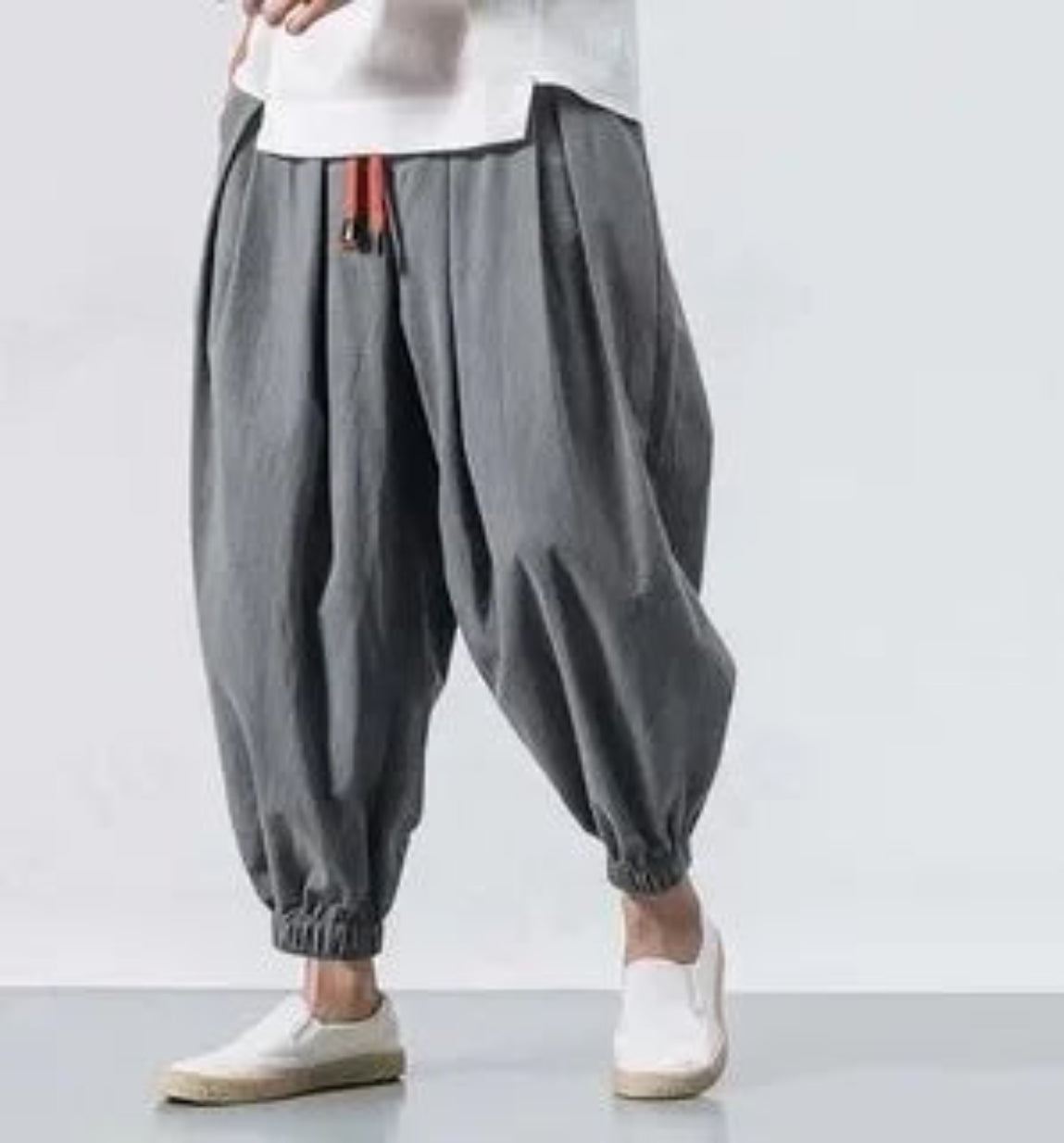 Pantalon ample homme été 👖 – coton & lin style Harajuku