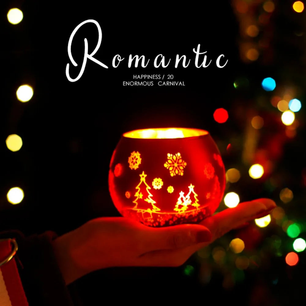 Photophore Étoilé 🎄 Verre Coloré pour Bougie & Déco Noël