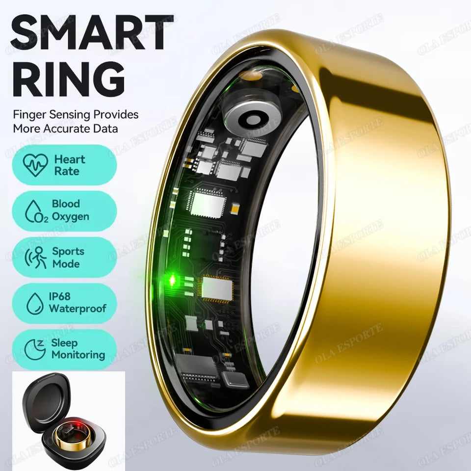 Bague Connectée R09 – Suivi Activité, Fréquence Cardiaque & Boîtier de Charge
