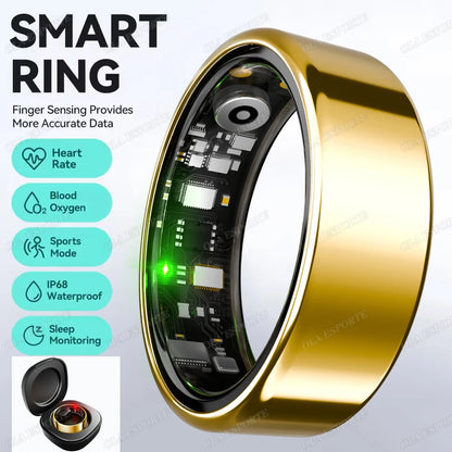 Bague Connectée R09 – Suivi Activité, Fréquence Cardiaque & Boîtier de Charge