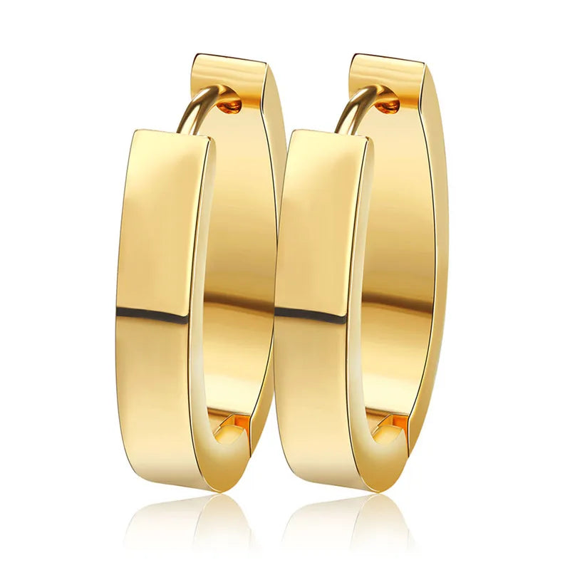 Boucles d’Oreilles Créoles Dorées Femme – Acier Inoxydable