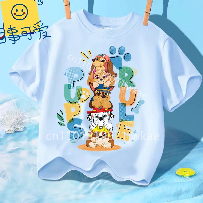 T-shirt Enfant Paw Patrol / Pat’ Patrouille – Manches Courtes Coton Été