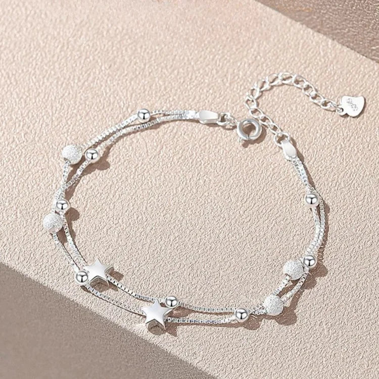 Bracelet femme argent 925 multi-rangs élégant ajustable