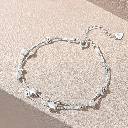 Bracelet femme argent 925 multi-rangs élégant ajustable