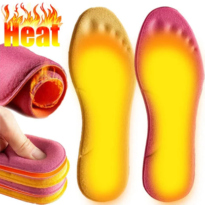 Semelles intérieures auto-chauffantes en mousse à mémoire de forme pour hommes et femmes, coussinets de chaussures, coussin thermique, épais, massage des pieds, chaud, sport, hiver, accessoires