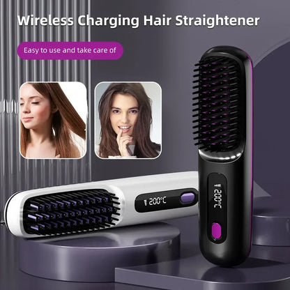 Brosse Lissante Chauffante USB – Lisseur Cheveux Portable