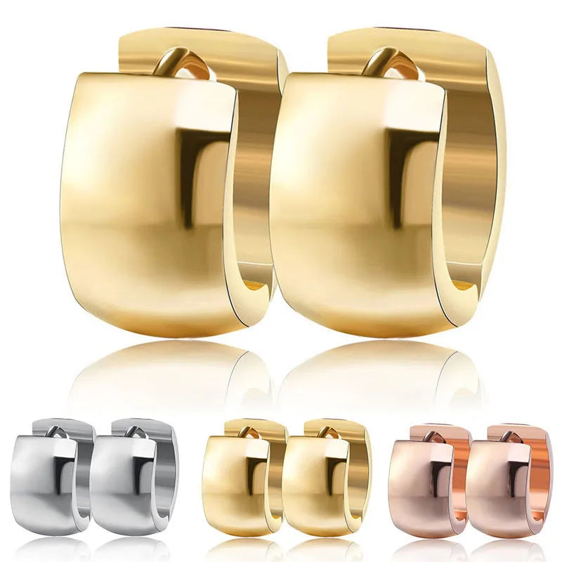 Boucles d’Oreilles Créoles Dorées Femme – Acier Inoxydable