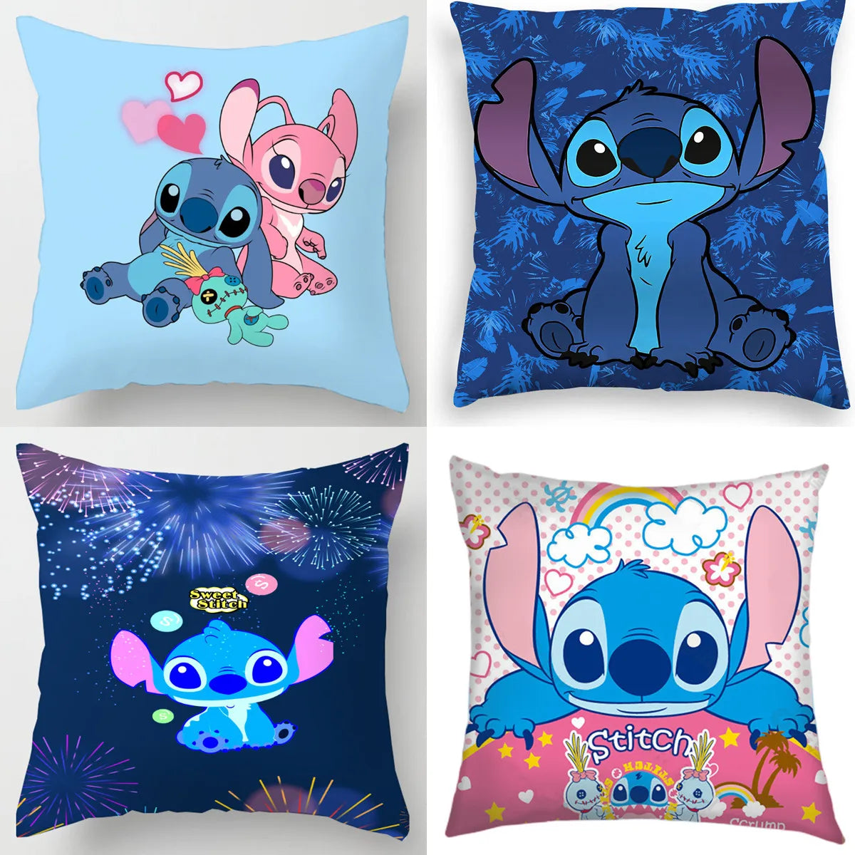 Taie d’Oreiller Stitch Double Face – Housse Kawaii pour Enfants