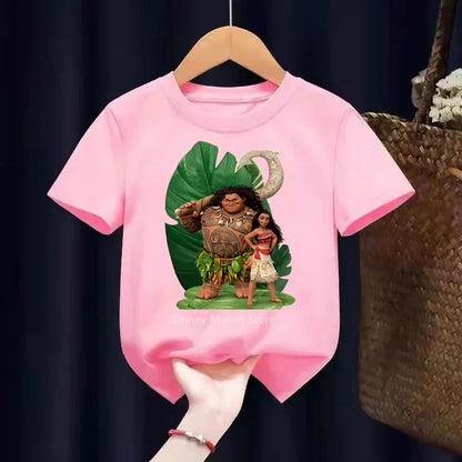 T-shirt Disney Moana pour enfants, vêtements pour enfants, dessins animés pour enfants, tenues décontractées pour garçons et filles, t-shirt pour adolescents, nouveau