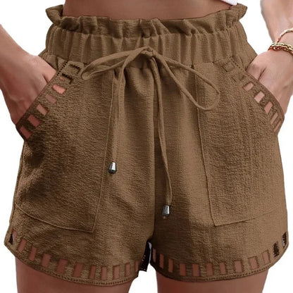 Short Femme Été Lin Coton – Taille Mi-Haute, Léger & Stylé