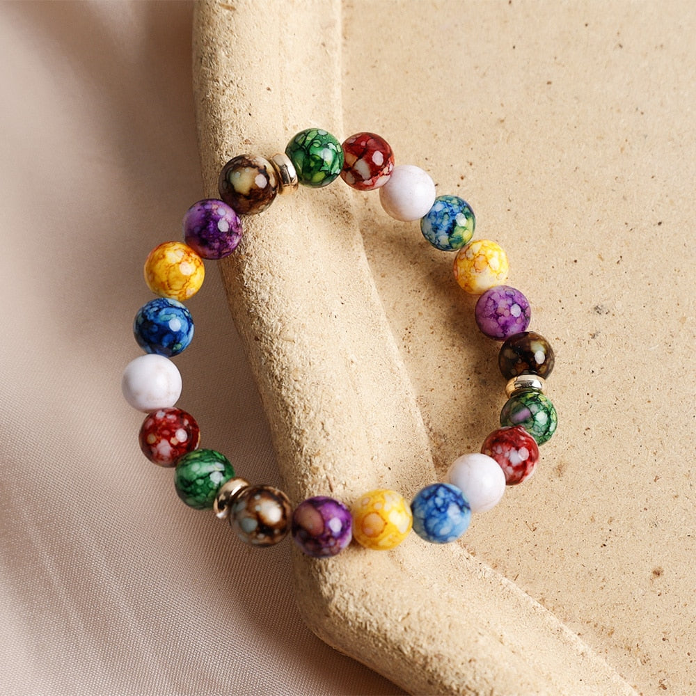 Bracelet Hindou en pierre  pour hommes et femmes, 7 chakras, reiki, yoga, équilibre, perles d'énergie