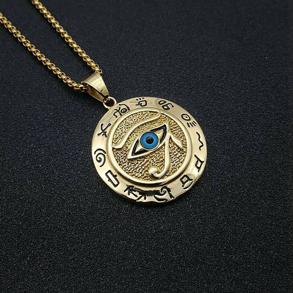 Collier Œil d’Horus Vintage – Acier Inoxydable