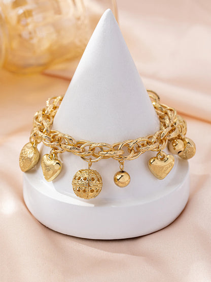 Bracelet Cœur Femme Plaqué Or – Élégant