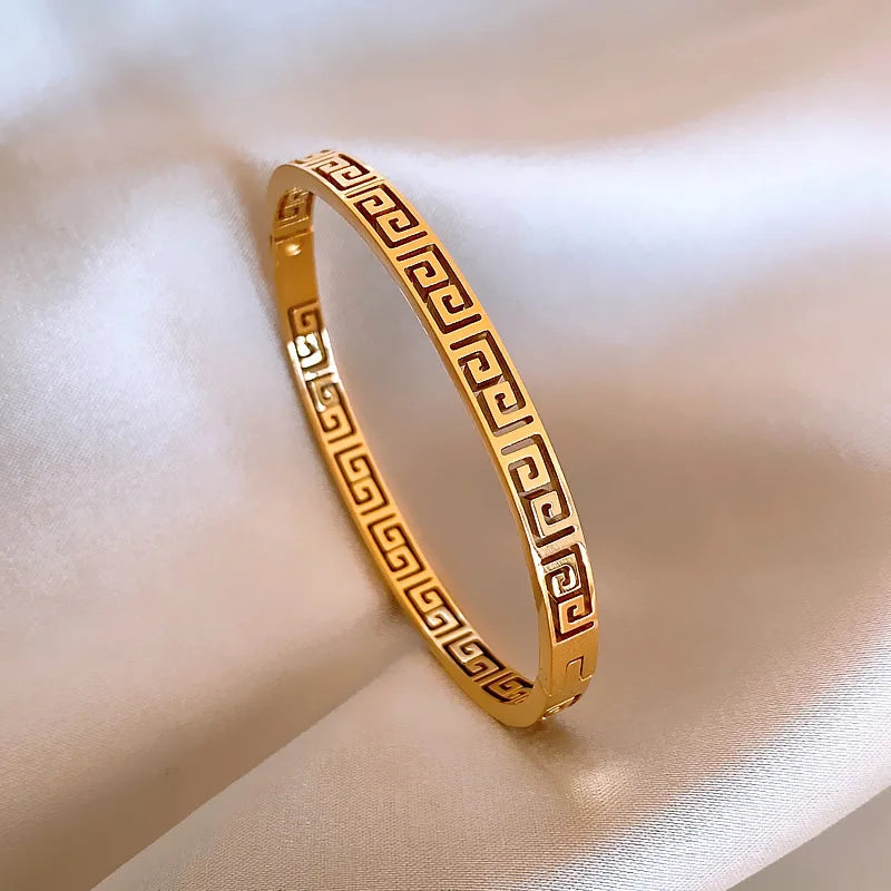 Bracelet Manchette Acier 316L – Design Ajouré Élégant