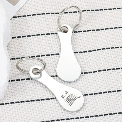 3/6PCS Jeton caddie porte-clés métal – lot pratique anti-oubli