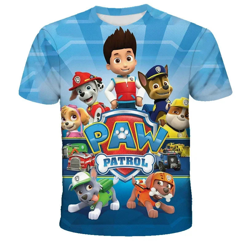 T-shirt Enfant Motif Chien Paw Patrol – Manches Courtes, Style 3D