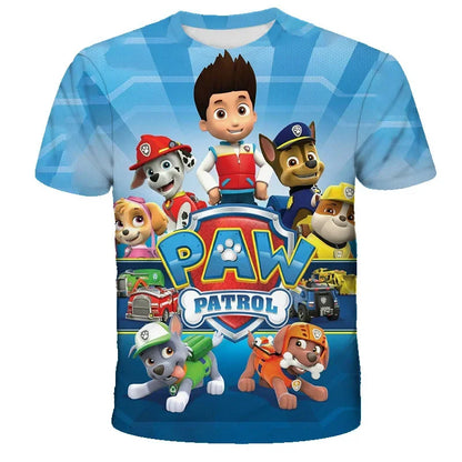 T-shirt Enfant Motif Chien Paw Patrol – Manches Courtes, Style 3D