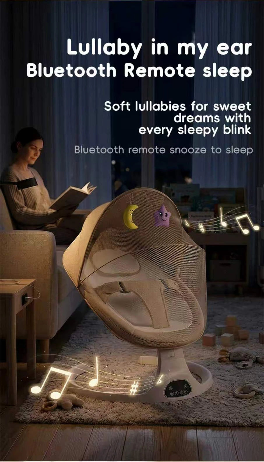 Berceau bébé électrique multifonction – balancelle apaisante