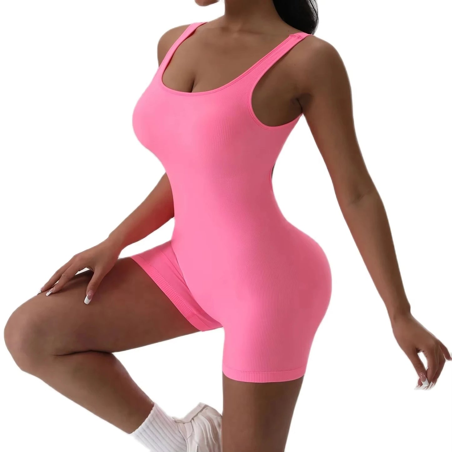 Combinaison Yoga Femme – Dos Nu, Sans Manches, Stretch