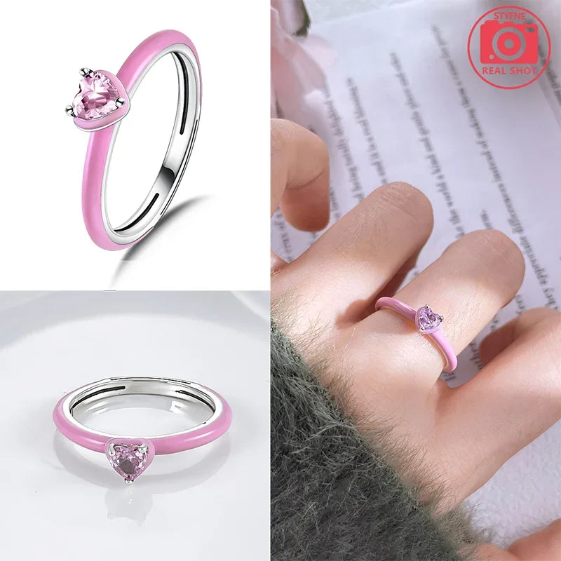 Bague Cœur Zircon Argent 925 – Élégante & Tendance Femme