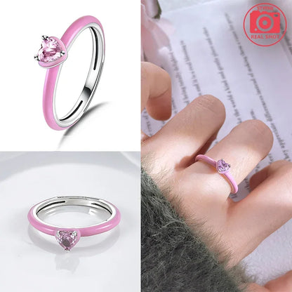 Bague Cœur Zircon Argent 925 – Élégante & Tendance Femme