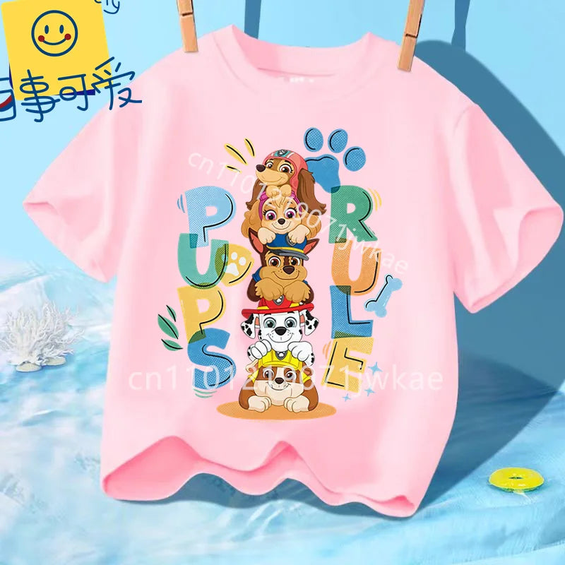 T-shirt Enfant Paw Patrol / Pat’ Patrouille – Manches Courtes Coton Été