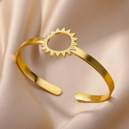 Bracelet Manchette Large Femme Doré – Acier Inoxydable