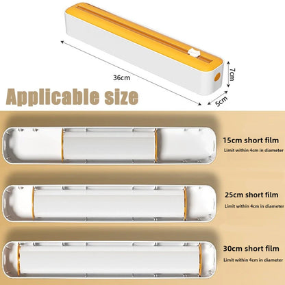 Distributeur Film Alimentaire 2-en-1 avec Cutter – Rangement Cuisine
