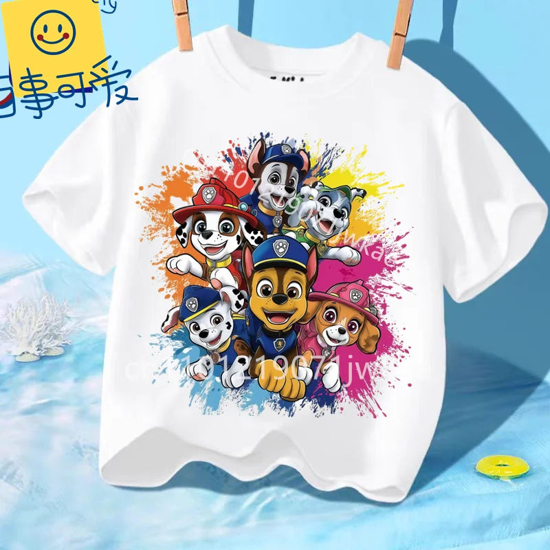 T-shirt Enfant Paw Patrol / Pat’ Patrouille – Manches Courtes Coton Été