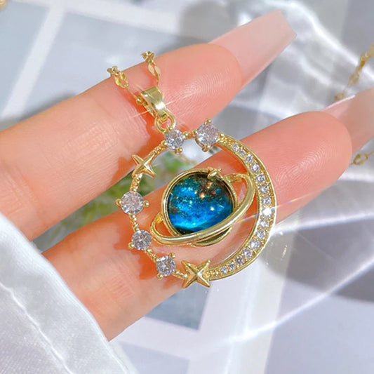 Collier Y2K Étoile & Lune – Chaîne Plaqué Or