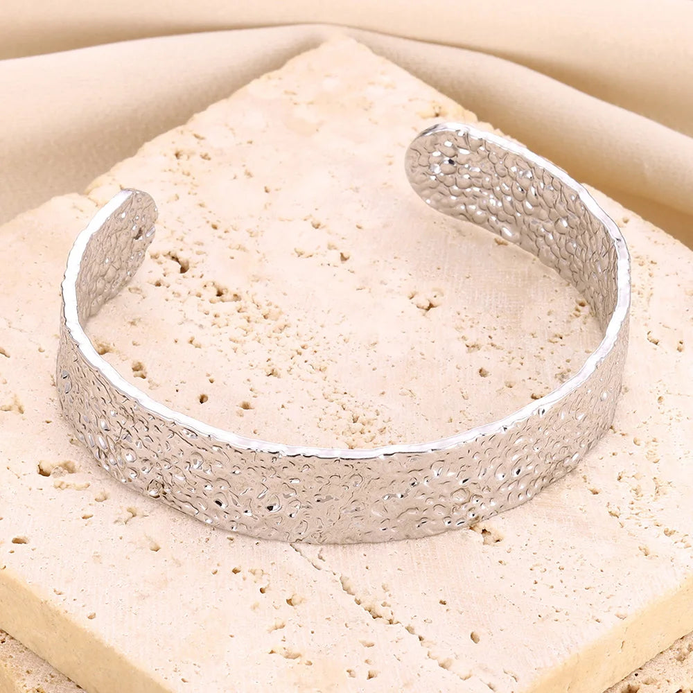 Bracelet Manchette Large Femme Doré – Acier Inoxydable