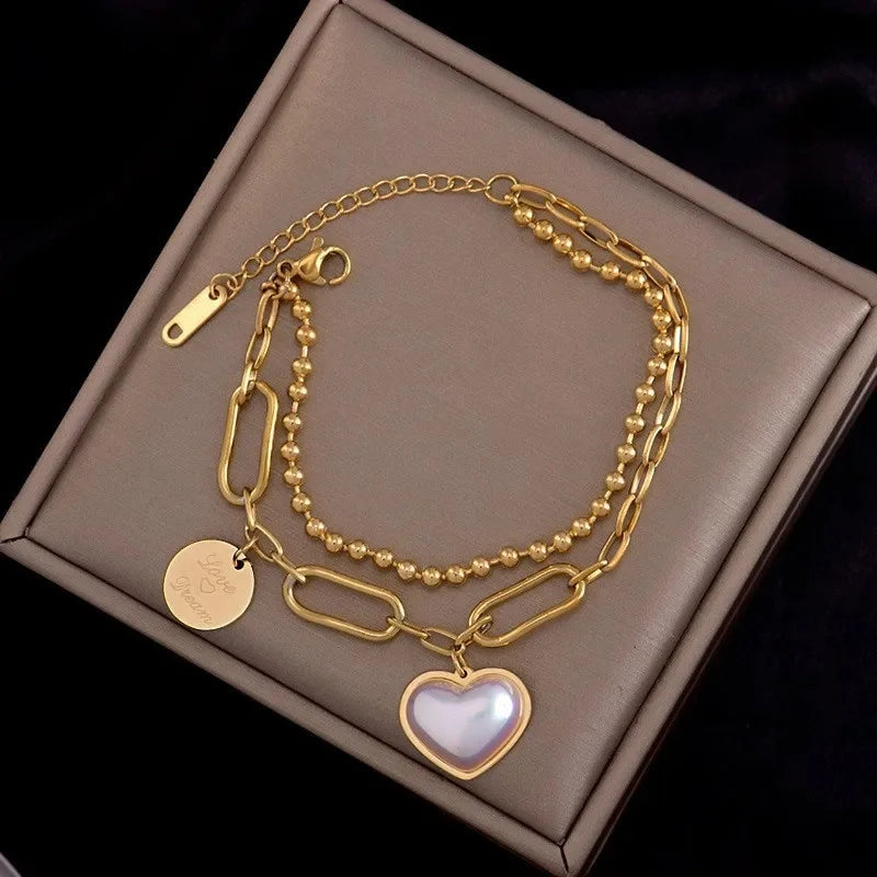 Bracelets chic avec pendentif– Acier Titane