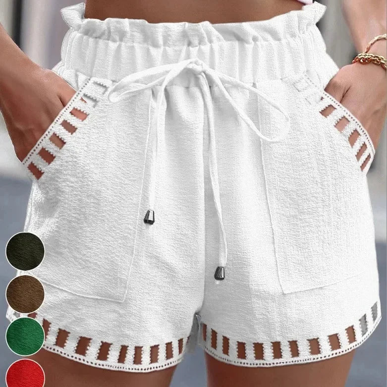 Short Femme Été Lin Coton – Taille Mi-Haute, Léger & Stylé