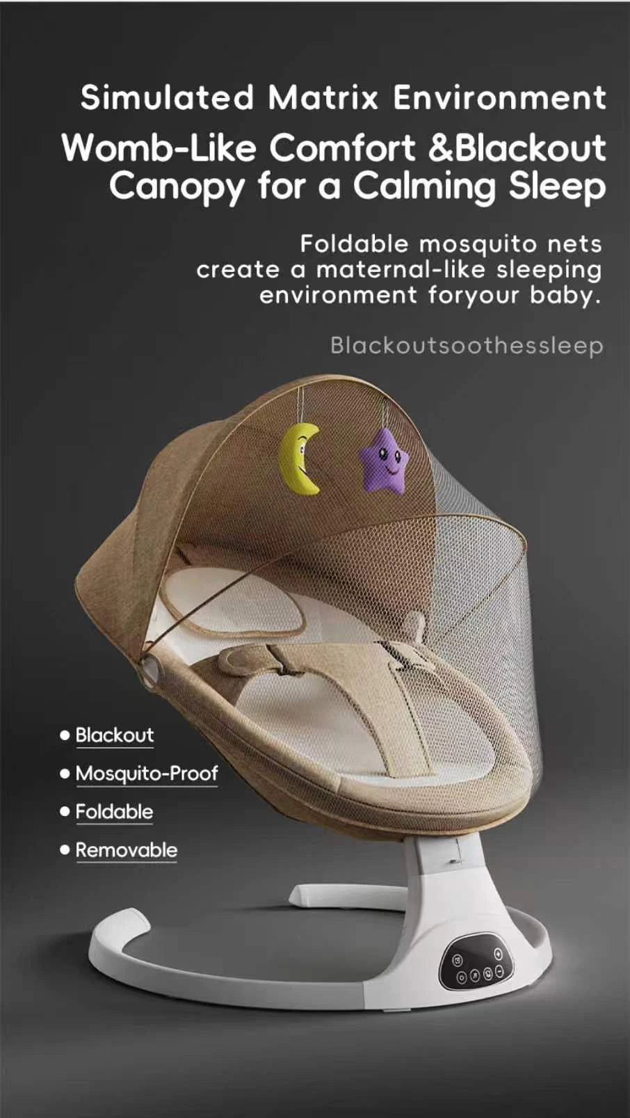 Berceau bébé électrique multifonction – balancelle apaisante