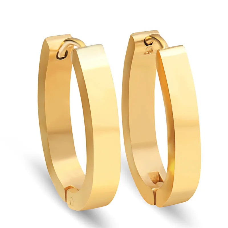 Boucles d’Oreilles Créoles Dorées Femme – Acier Inoxydable