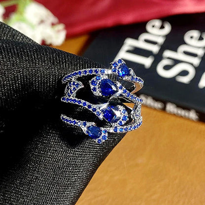 Bague Zircon Bleu – L’éclat qui attire tous les regards 💙✨
