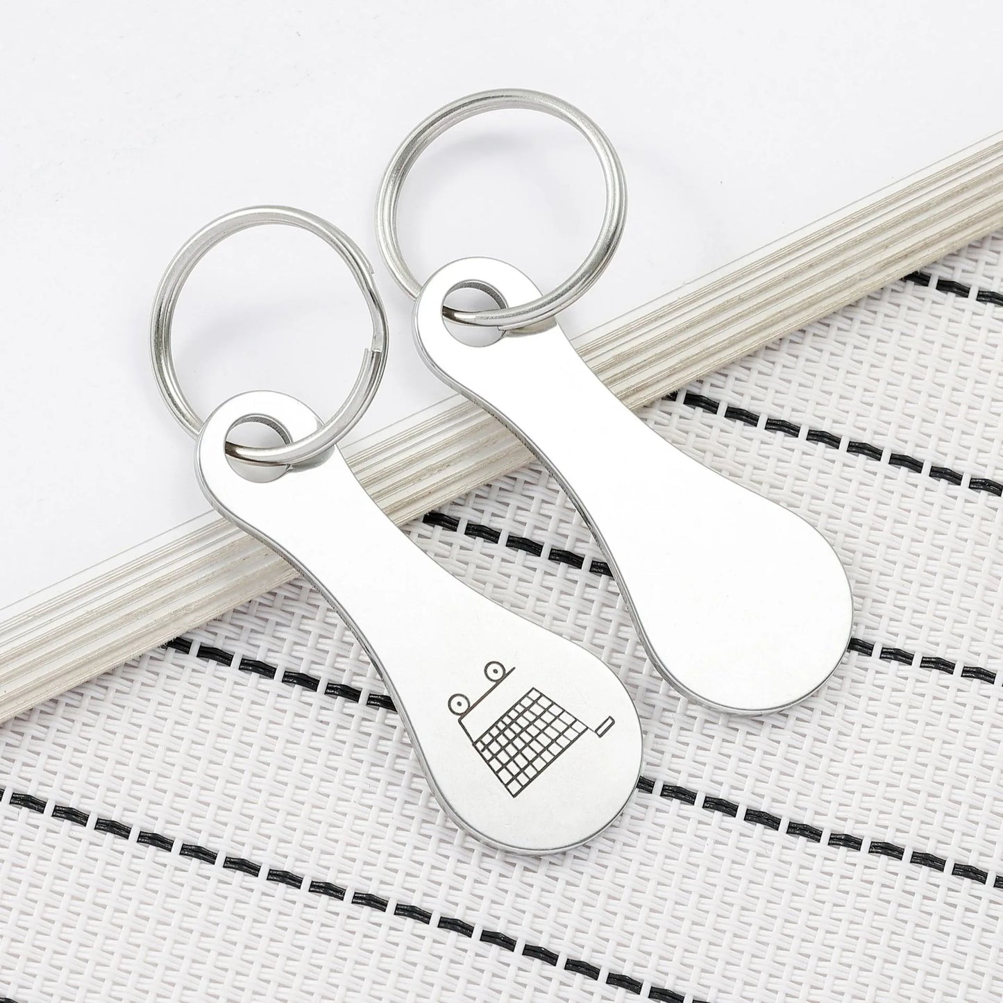 3/6PCS Jeton caddie porte-clés métal – lot pratique anti-oubli