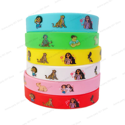 Bracelet en silicone imprimé film Moana disney, 12 pièces, princesse encanto, bijoux de fête, jouet pour enfants, cadeau