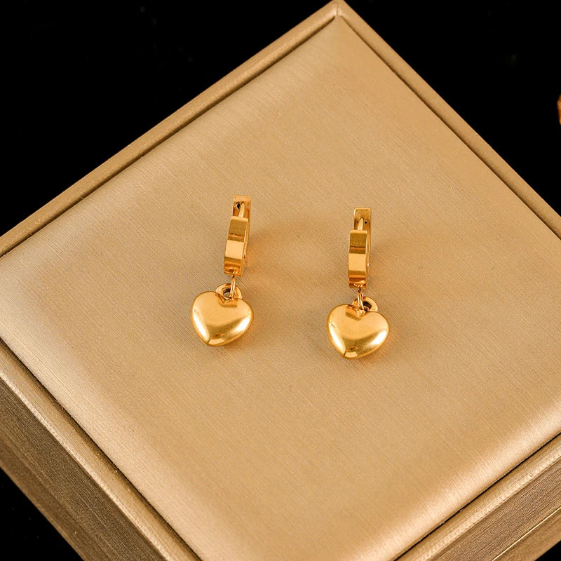 Set Bijoux Cœur Femme – Collier, Bracelet & Boucles Plaqué Or 18K
