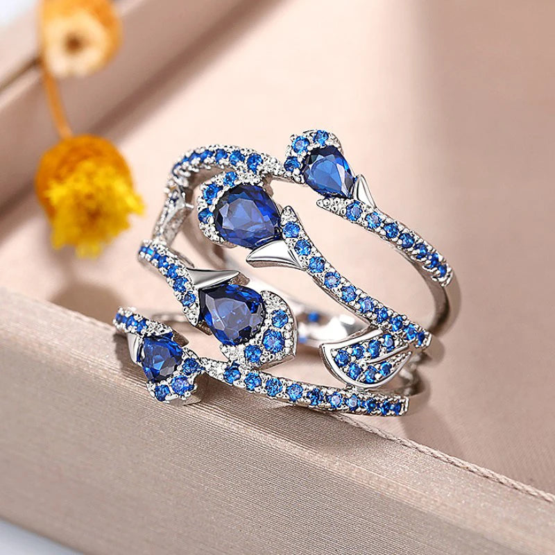 Bague Zircon Bleu – L’éclat qui attire tous les regards 💙✨