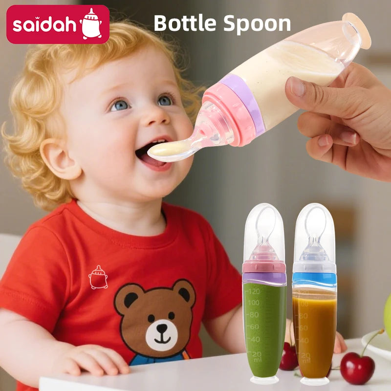Cuillère Silicone Bébé 120ml – Alimentation Facile & Sécurisée