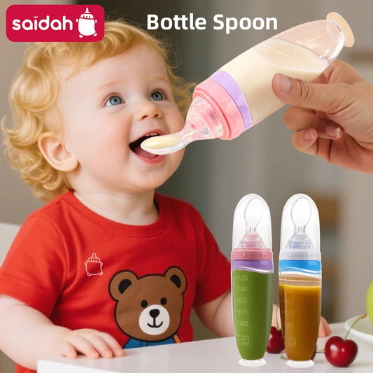 Cuillère Silicone Bébé 120ml – Alimentation Facile & Sécurisée
