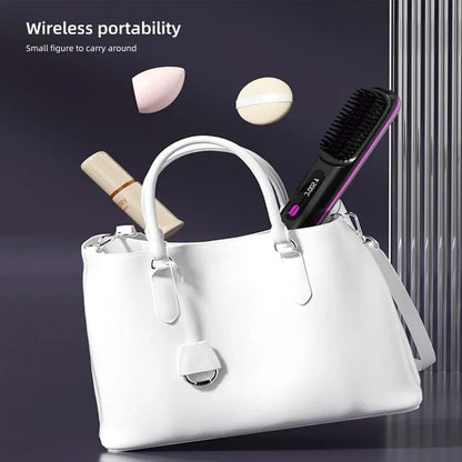 Brosse Lissante Chauffante USB – Lisseur Cheveux Portable