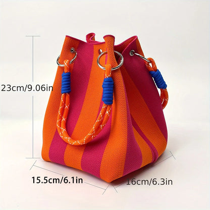 Sac Seau Crochet Multicolore – Style Rétro Bohème